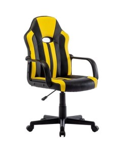 Кресло игровое Stripe GM 202 на колесиках эко кожа сетка 1шт в комплекте черный желтый Brabix