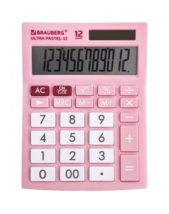 Калькулятор Ultra 12 Pk 12 разрядный розовый Brauberg