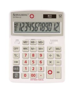 Калькулятор Extra 12 Wab 12 разрядный белый Brauberg