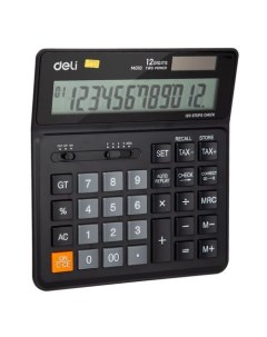 Калькулятор EM01020 12 разрядный черный Deli