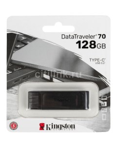 Флешка USB Type C DataTraveler 70 DT70 128GB 128ГБ USB3 2 черный Kingston