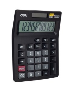 Калькулятор E1519A 12 разрядный черный Deli