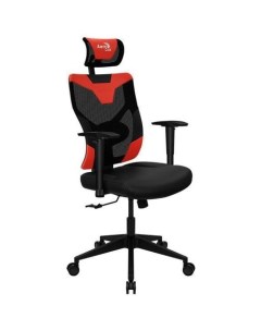 Кресло игровое Guardian на колесиках эко кожа сетка черный красный Aerocool
