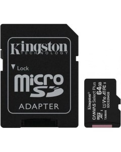 Карта памяти microSDXC UHS I Canvas Select Plus 64 ГБ 100 МБ с Class 10 SDCS2 64GB 1 шт переходник S Kingston