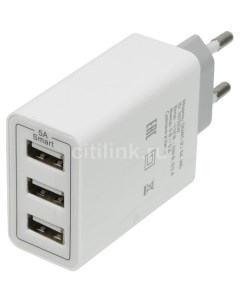 Сетевое зарядное устройство DGWC 3U 5A WG 3xUSB 25Вт 5A белый Digma