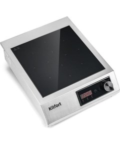 Плита Индукционная КТ 142 серебристый черный стеклокерамика настольная Kitfort