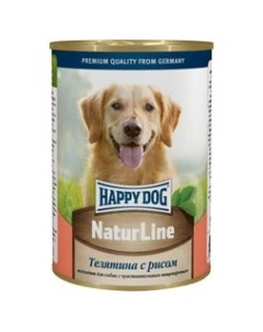 Natur Line консервы для собак Телятина и рис 410 г Happy dog