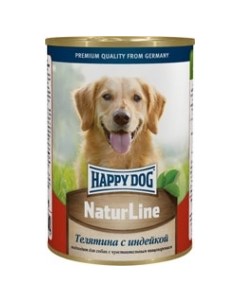 Natur Line консервы для собак Телятина и индейка 410 г Happy dog