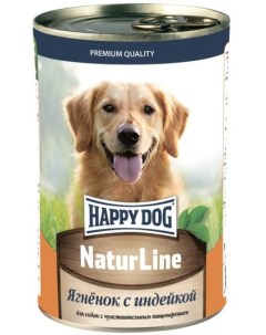 Natur Line консервы для собак Ягненок и индейка 410 г Happy dog
