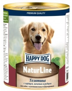 Natur Line консервы для собак Телятина с сердцем печенью и рубцом 970 г Happy dog