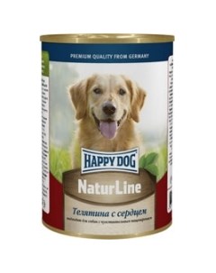 Natur Line консервы для собак Телятина и сердце 410 г Happy dog