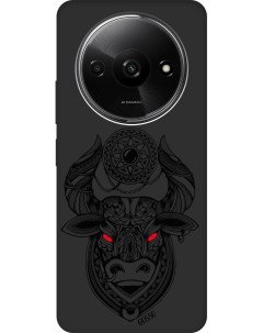 Силиконовый чехол на Xiaomi Redmi A3 с рисунком Grand Bull Soft Touch черный Gosso cases