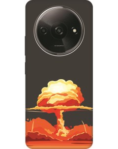Силиконовый чехол на Xiaomi Redmi A3 с рисунком Ядерный взрыв Soft Touch черный Gosso cases