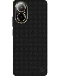 Силиконовый чехол на Realme C67 с рисунком Magic Squares Soft Touch черный Gosso cases