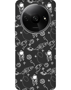 Силиконовый чехол на Xiaomi Redmi A3 с рисунком Space W Soft Touch черный Gosso cases