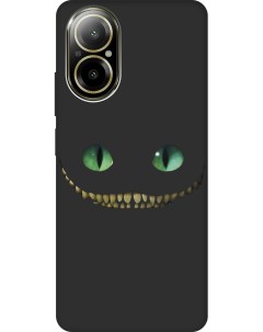 Силиконовый чехол на Realme C67 с рисунком Cheshire Cat Soft Touch черный Gosso cases