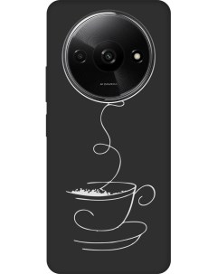 Силиконовый чехол на Xiaomi Redmi A3 с рисунком Coffee Love W Soft Touch черный Gosso cases