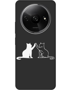 Силиконовый чехол на Xiaomi Redmi A3 с рисунком Cats W Soft Touch черный Gosso cases