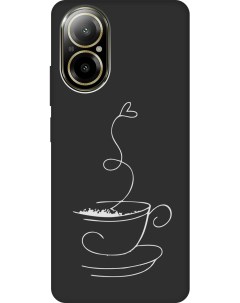 Силиконовый чехол на Realme C67 с рисунком Coffee Love W Soft Touch черный Gosso cases