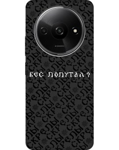 Силиконовый чехол на Xiaomi Redmi A3 с рисунком Бес попутал Soft Touch черный Gosso cases