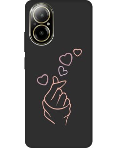 Силиконовый чехол на Realme C67 с рисунком K Heart Soft Touch черный Gosso cases
