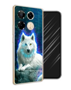 Чехол на Infinix Note 40 Pro Белоснежный волк Awog