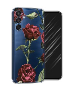 Чехол на Samsung Galaxy M15 5G Бордовые розы фон Awog