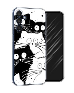 Чехол на Samsung Galaxy M15 5G Коты черно белые Awog