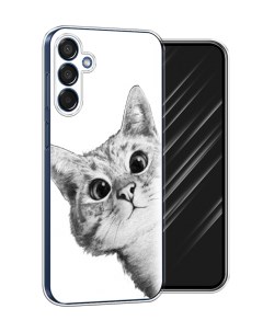 Чехол на Samsung Galaxy M15 5G Кот рисунок черно белый Awog