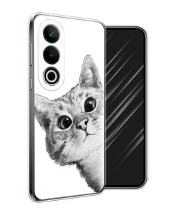 Чехол на OnePlus Nord CE4 Кот рисунок черно белый Awog