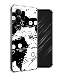 Чехол на OnePlus Nord CE4 Коты черно белые Awog