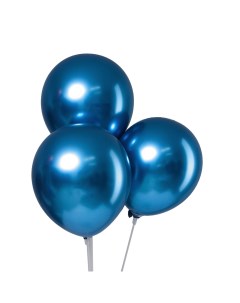 Воздушные шары хром синие 5 шт Nobrand