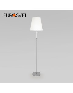 Напольный светильник Conso 01146 1 хром с белым абажуром из ткани E27 Eurosvet