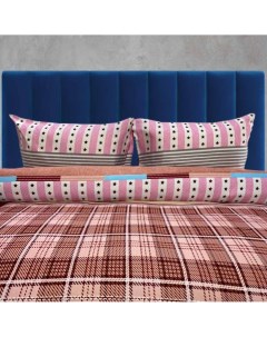 Комплект постельного белья dme888682 2 спальный хлопковый сатин розовый Dome