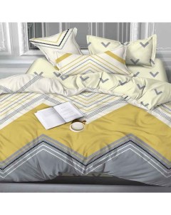 Комплект постельного белья Satine евро сатин желтый Avrora texdesign