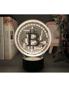 Акриловый 3D Ночник Светильник Bitcoin от Cryptoro