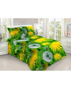 Комплект постельного белья Одуванчик 1 5 спальный зеленый Mercury home