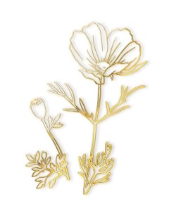 Наклейка для декора цветок большой 1 Silver&golden sticker