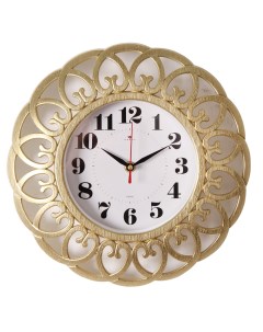 Часы настенные круглые d 30 см корпус золотой Классика 3016 009Gld Рубин