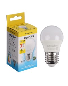 Лампа cветодиодная G45 Е27 7 Вт 3000 К теплый белый свет Smartbuy