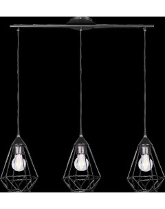 Светильник подвесной Byron 3 лампы E27Х60 Вт длина 79 см металл цвет чёрный Inspire