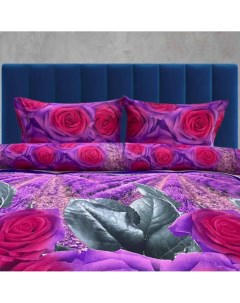 Комплект постельного белья 2 спальный евро dme888679 хлопковый сатин фиолетовый Dome