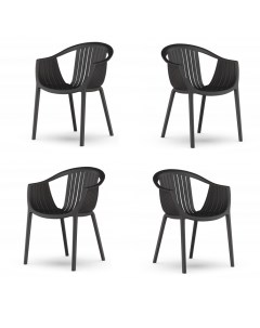 Комплект стульев для кухни ЦМ ESCALATE 4 шт черный пластиковый Ооо цм