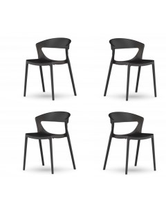 Комплект стульев для кухни ЦМ EVOK 4 шт черный пластиковый Ооо цм