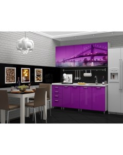 Кухонный гарнитур Бридж 280x154x44 белый фиолетовый Nobrand