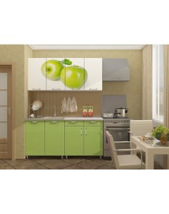 Кухонный гарнитур Яблоко 1 6 Зеленая свежесть белый зеленый Nobrand