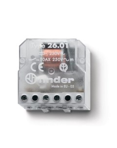 Реле шаговое электромеханич 1NO 10А 2 состояния AgNi 230В AC монтаж в коробке IP20 Finder