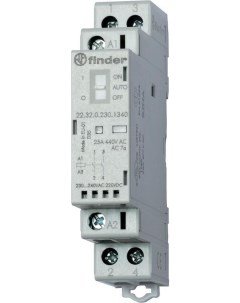 Контактор модульный 2NO 25А AgSnO2 230В AC DC 17 5мм IP20 опции мех индикатор LED специ Finder