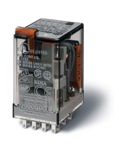 Реле миниатюрное универсальное электромеханич монтаж в розетку 4CO 7А AgNi 12В DC RTI опц Finder