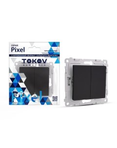 Переключатель проходной 2 кл СП Pixel 10А IP20 механизм карбон TKE PX P2 C Tokov electric